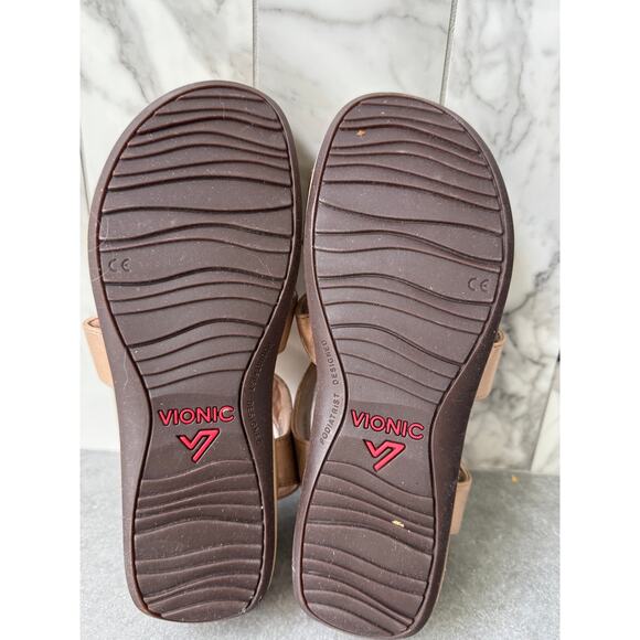 Vionic Rose Gold Orthotic Sandals Size 10 | Adjustable Straps | Comfort Wedge - Picture 5 of 5
